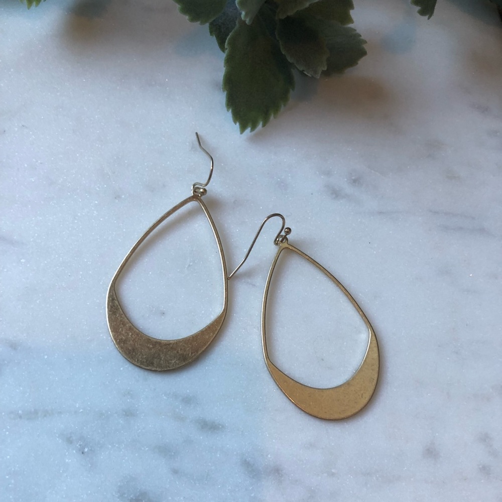 The Vera - Vintage Gold Crescent Drop Hoops - Picture 4 of 4